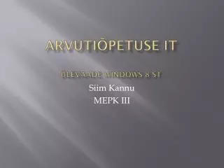 arvuti petuse it levaade windows 8 st