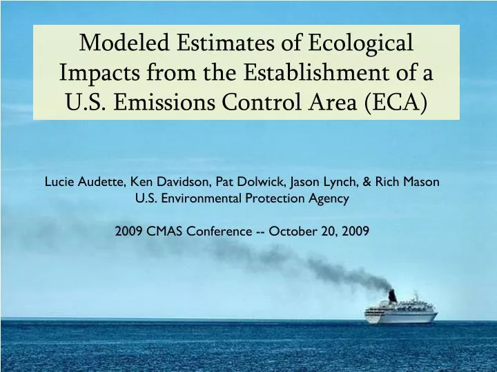 modeled estimates of ecological impacts from the establishment of a u s emissions control area eca