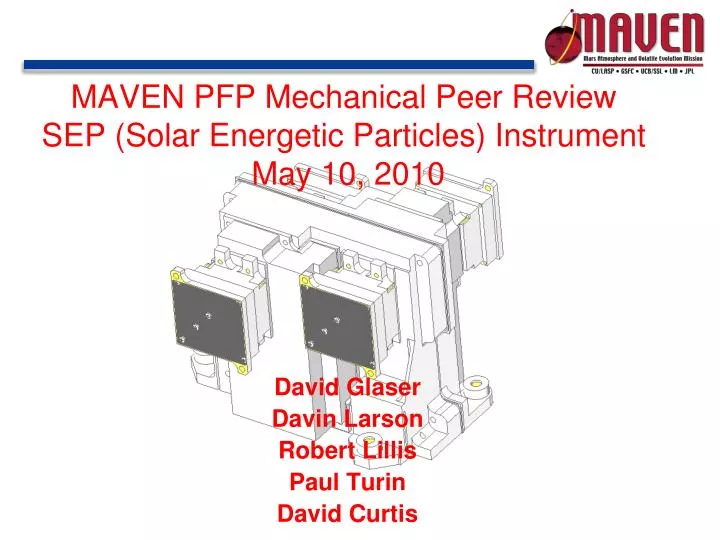 maven pfp mechanical peer review sep solar energetic particles instrument may 10 2010