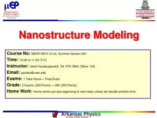 Nanostructure Modeling