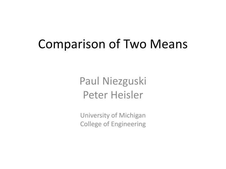 comparison of two means