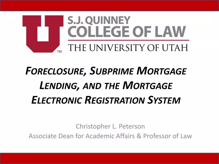 foreclosure subprime mortgage lending and the mortgage electronic registration system