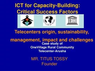 ICT for Capacity-Building: Critical Success Factors