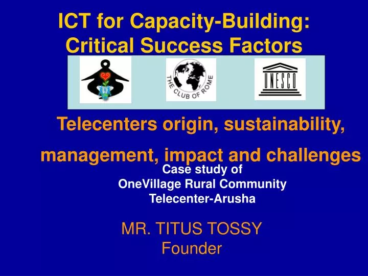 ict for capacity building critical success factors