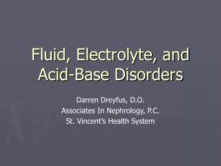 Fluid, Electrolyte, and Acid-Base Disorders