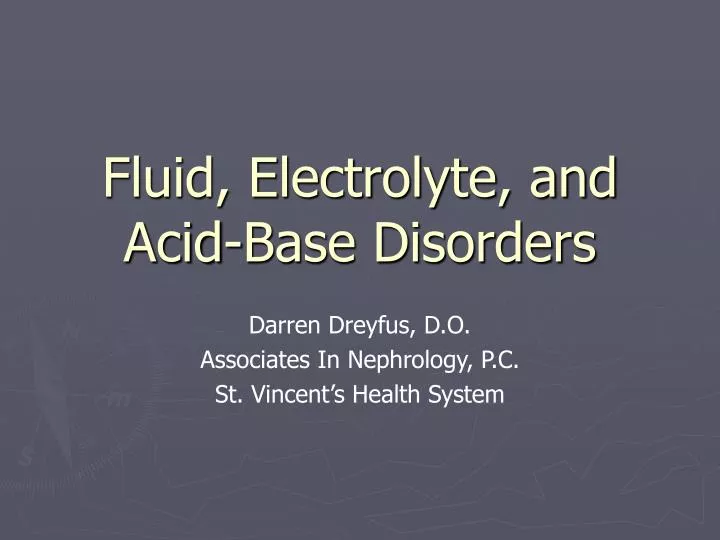 fluid electrolyte and acid base disorders