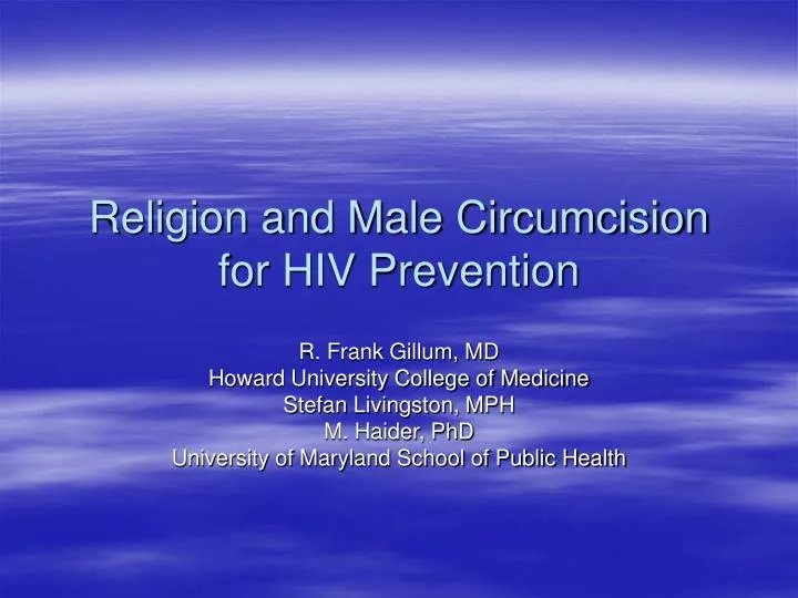 religion and male circumcision for hiv prevention