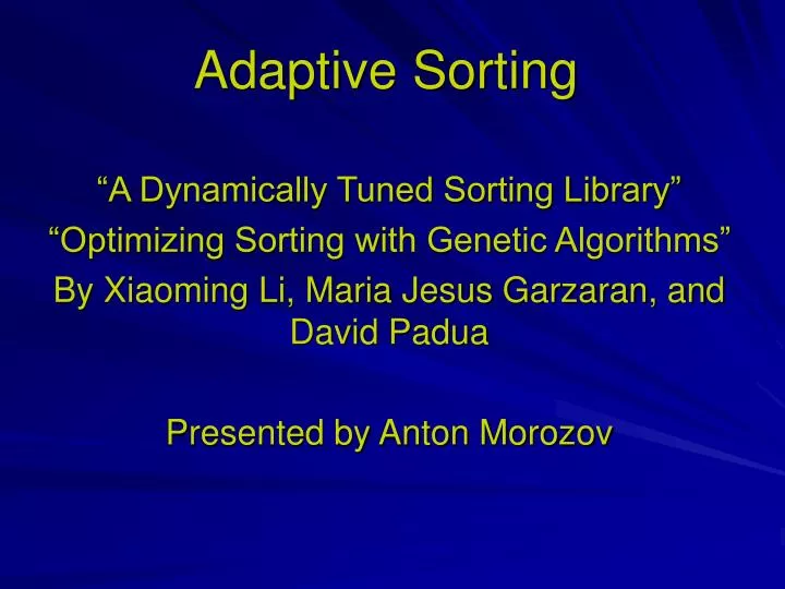 adaptive sorting