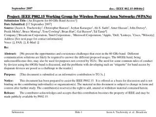 Project: IEEE P802.15 Working Group for Wireless Personal Area Networks (WPANs)