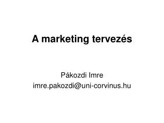 a marketing tervez s