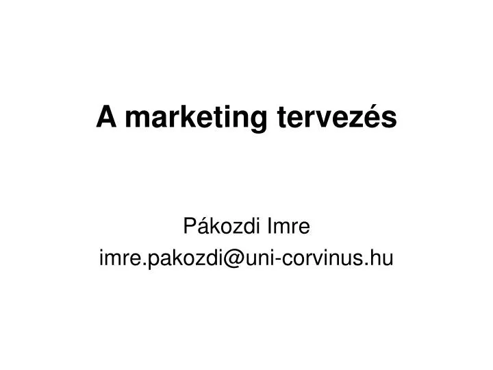 a marketing tervez s