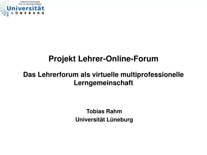 projekt lehrer online forum das lehrerforum als virtuelle multiprofessionelle lerngemeinschaft