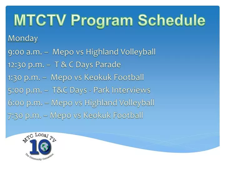 mtctv program schedule