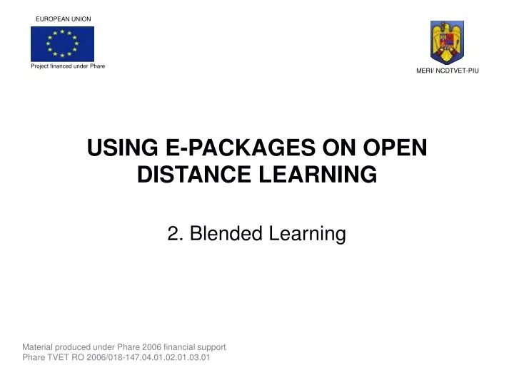 using e packages on open distance learning