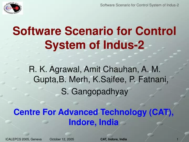 software scenario for control system of indus 2