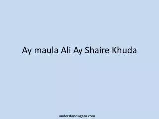 ay maula ali ay shaire khuda