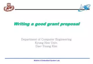 Writing a good grant proposal