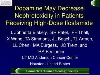 Dopamine May Decrease Nephrotoxicity in Patients Receiving High-Dose Ifosfamide