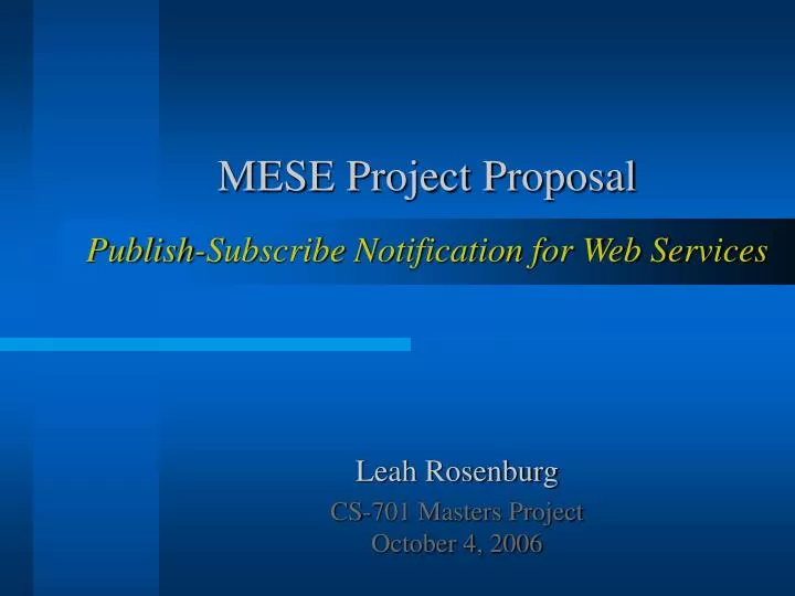 mese project proposal publish subscribe notification for web services
