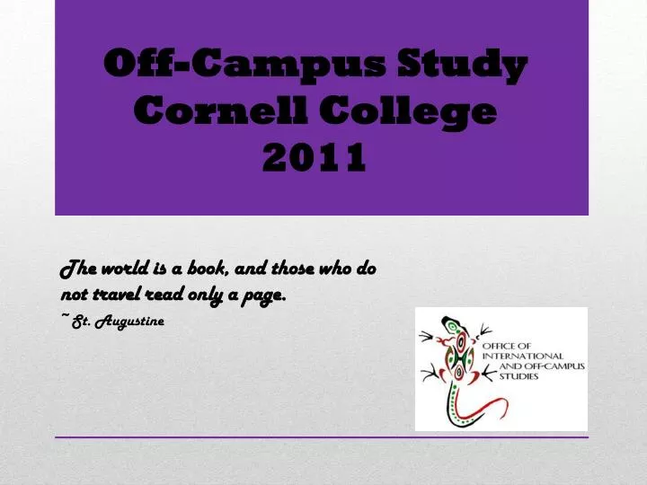 off campus study cornell college 2011