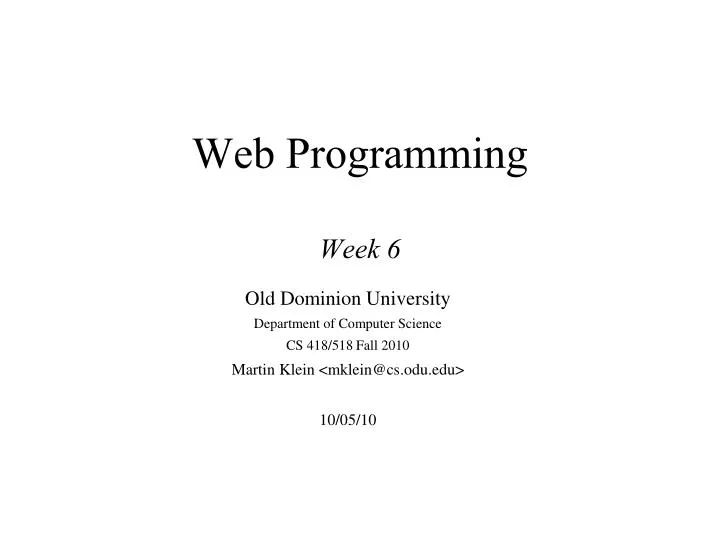 web programming week 6