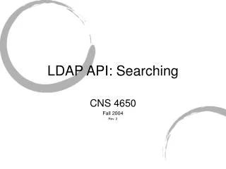 LDAP API: Searching