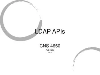 LDAP APIs