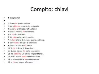 compito chiavi