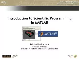 Introduction to Scientific Programming in MATLAB