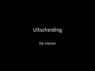 uitscheiding