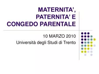 maternita paternita e congedo parentale
