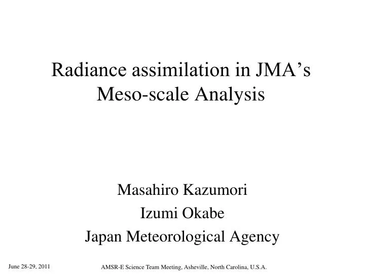 radiance assimilation in jma s meso scale analysis