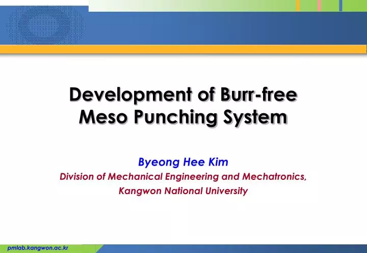 development of burr free meso punching system