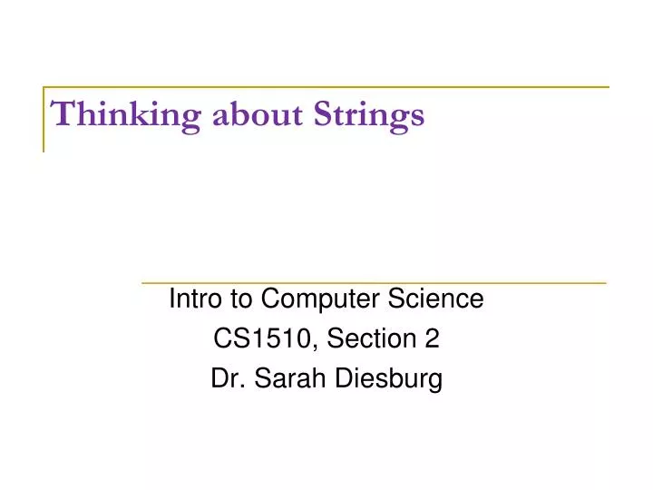 thinking about strings
