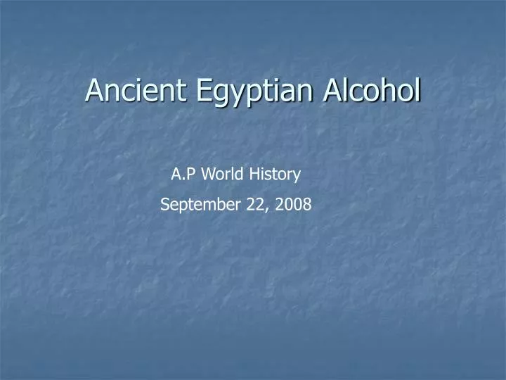 ancient egyptian alcohol