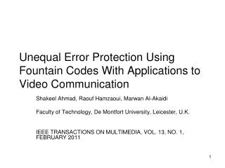 Unequal Error Protection Using Fountain Codes With Applications to Video Communication