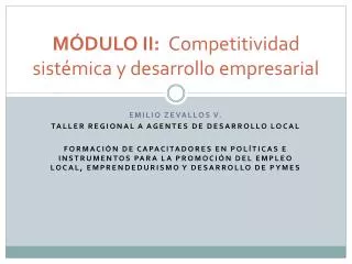 m dulo ii competitividad sist mica y desarrollo empresarial