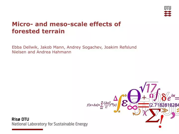 micro and meso scale effects of forested terrain