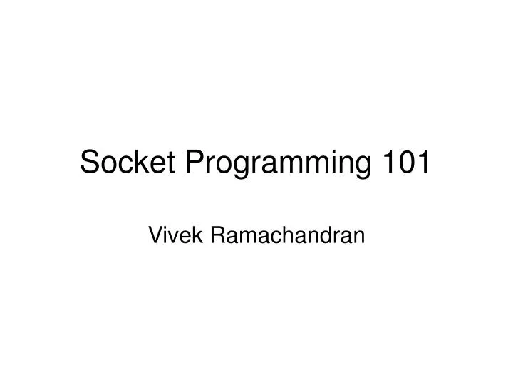 socket programming 101