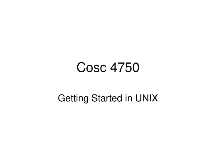 getting started in unix