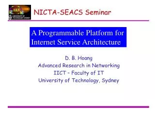 NICTA-SEACS Seminar