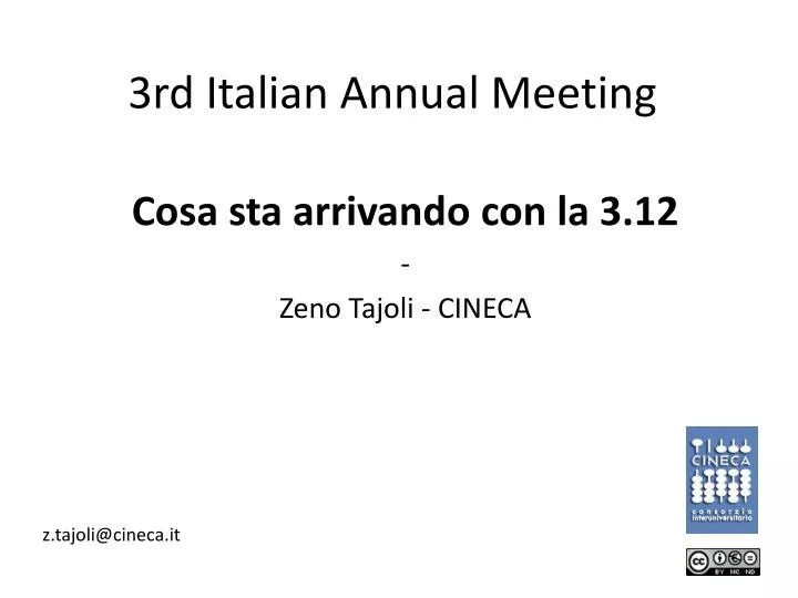 3rd italian annual meeting