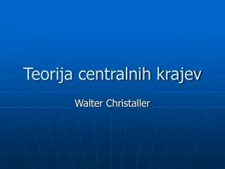 teorija centralnih krajev