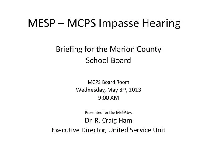 mesp mcps impasse hearing