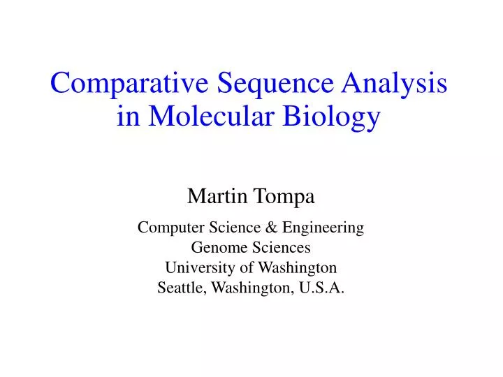comparative sequence analysis in molecular biology