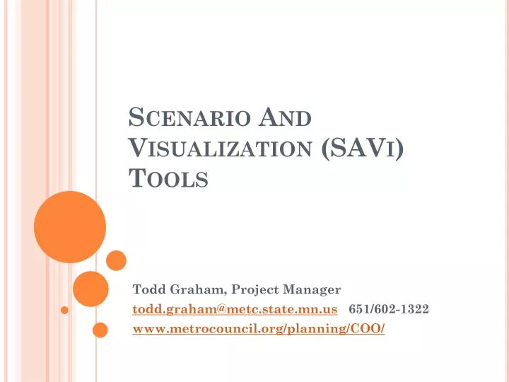scenario and visualization savi tools