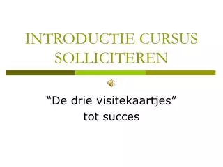 introductie cursus solliciteren