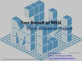 Tver Branch of MESI The E- xcellence Project