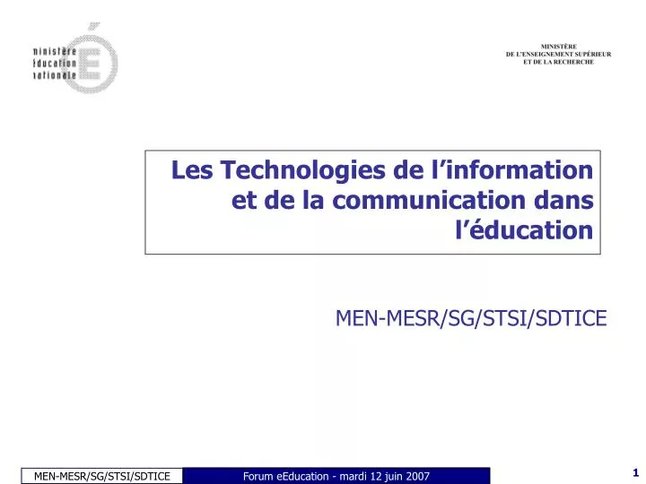 PPT - Les Technologies De L’information Et De La Communication Dans L ...