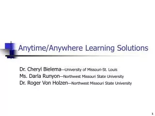Anytime/Anywhere Learning Solutions
